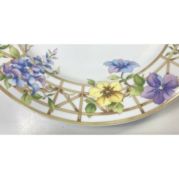 Christopher Stuart FRENCH TRELLIS White Floral Chop Plate Round Platter Dish 12" - Picture 2 of 6